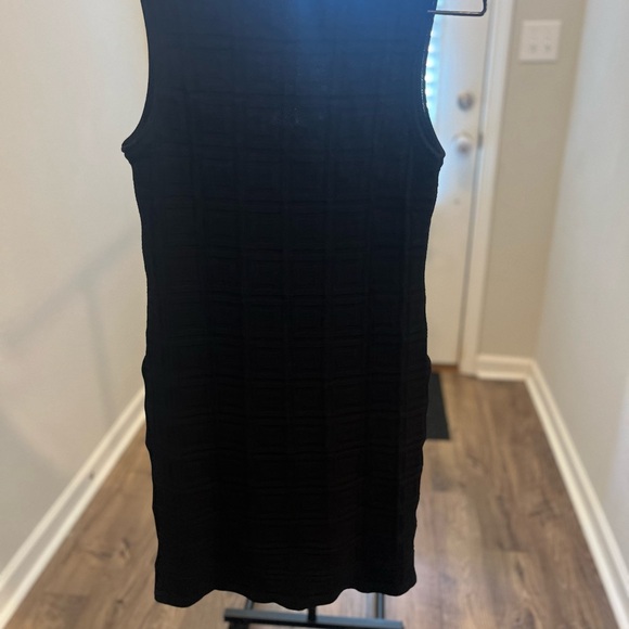 Biana's Vera Square Detail Knit Sheath Dress in Black - Picture 3 of 10